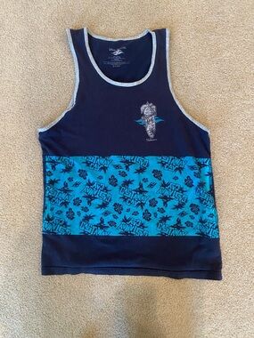 Disney Cruise Line Castaway Cay Bahamas 1998 Navy Blue 100% Cotton Tank Top S